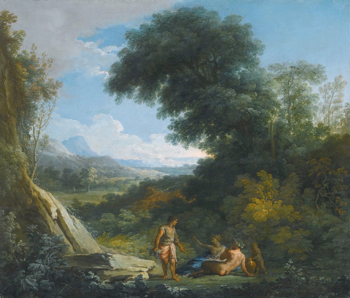 AFaun AndA Nymph Reclining In A Landscape