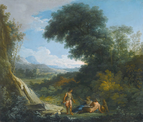 AFaun AndA Nymph Reclining In A Landscape