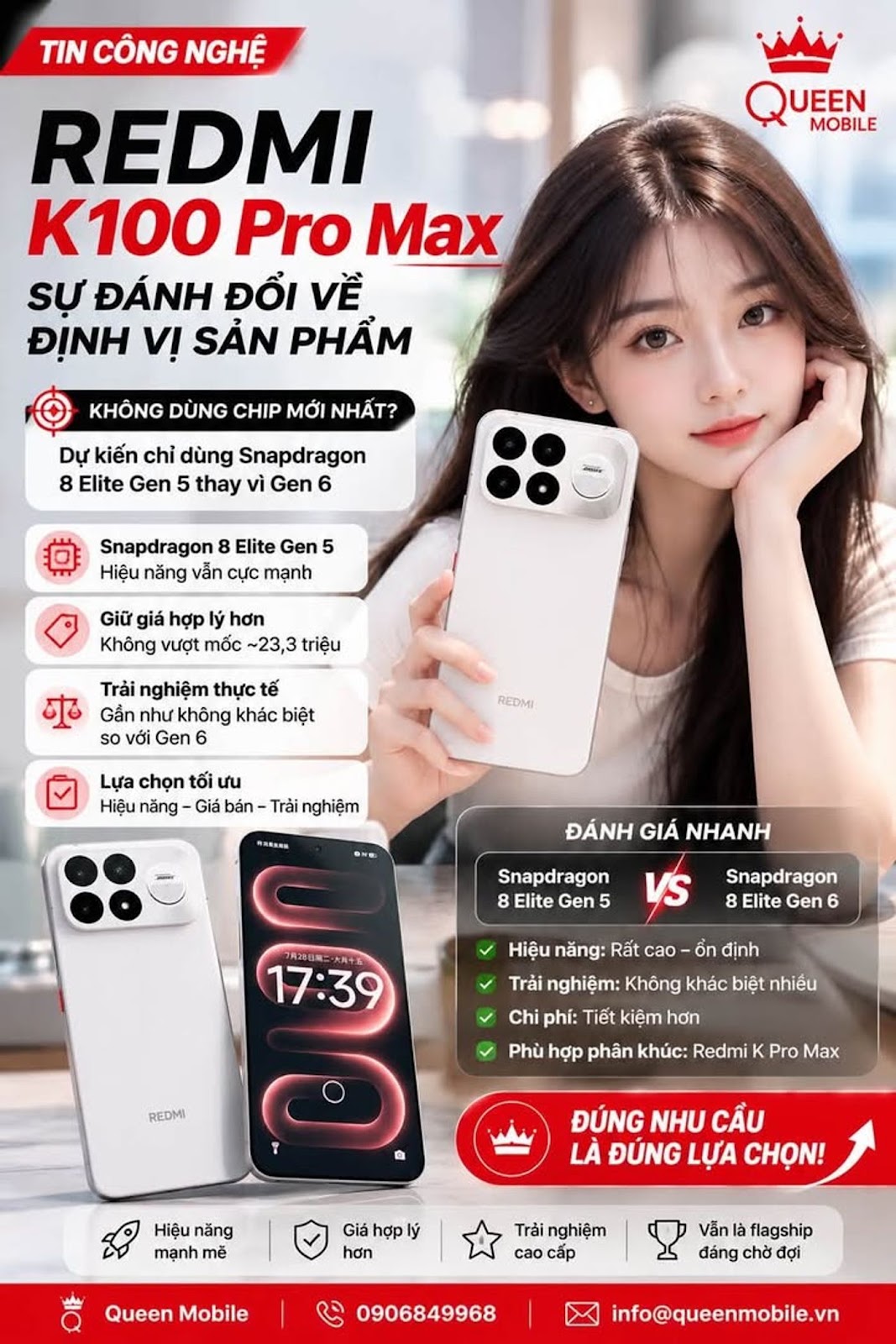 REDMI K100 Pro Max được cho là sẽ đánh đổi hiệu năng để giữ giá bán cạnh tranh #REDMI #REDMIK100ProMax #Xiaomi #Snapdragon8EliteGen5 #Snapdragon8EliteGen6 #Qualcomm #Android #Flags