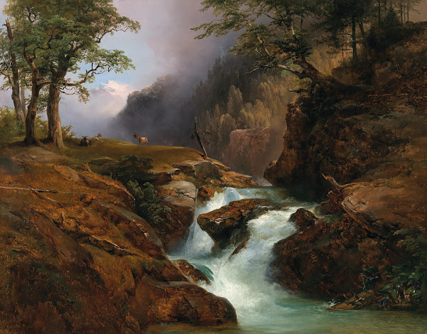 A Mountain Stream Landscape in Schoppernau 1846