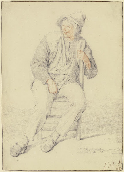 Bauer auf einem Stuhl nach links gewandt 1687