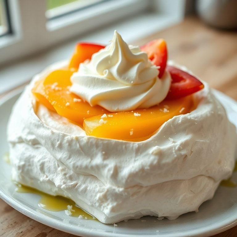 Mango Coconut Pavlova Recipe with Whipped Coconut Cream – Easy, Homemade, Tropical Delight