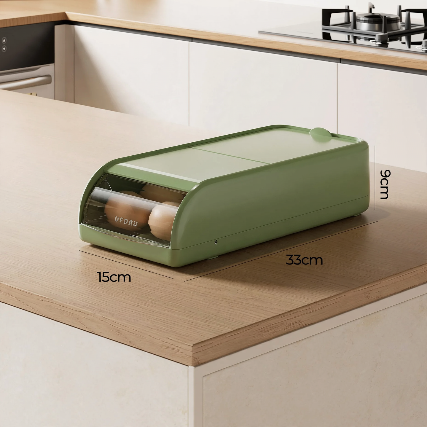 Egg storage box with lid, plastic, approx. 12 eggs