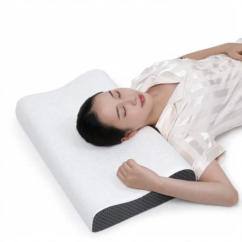 Wave pillow made of memory foam with neck support