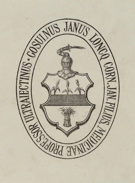 Bookplate Gosuinus Janus Loncq Corn Jan Filius Medicinae Professor Ultraiectinus