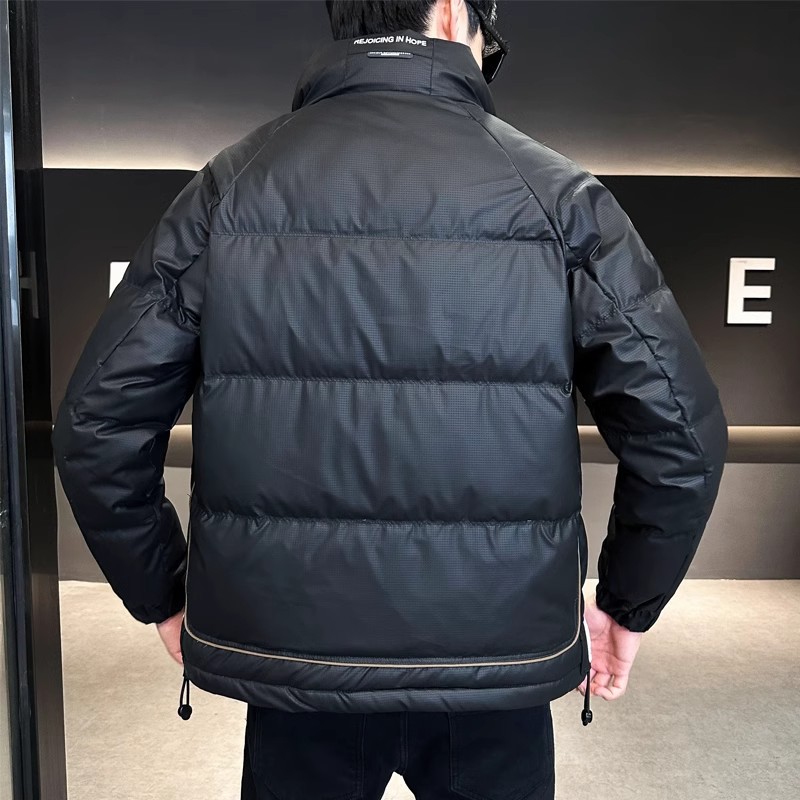 Solid-colored men's down jacket, lined