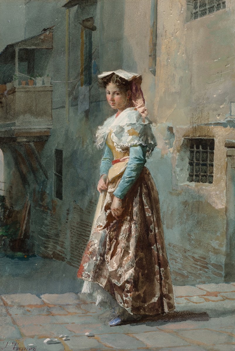 A young woman in her finery
