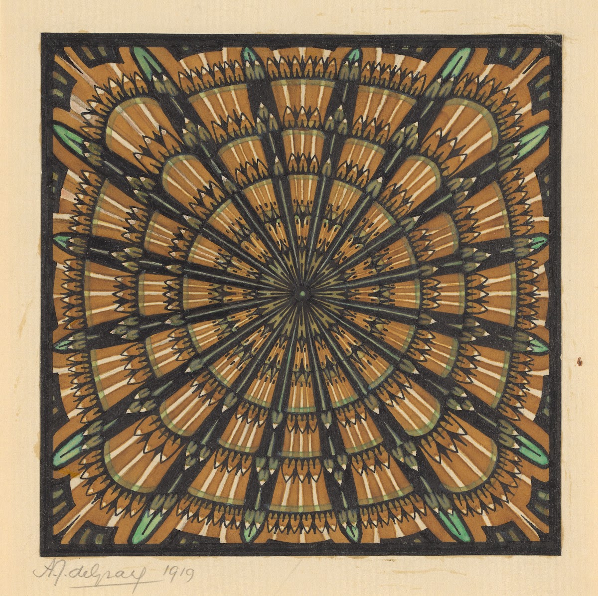 Design For A Square Rug 1919
