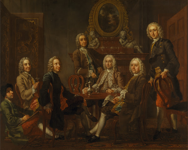Portrait of a Group of Gentleman with the Artist between 1745 and 1748