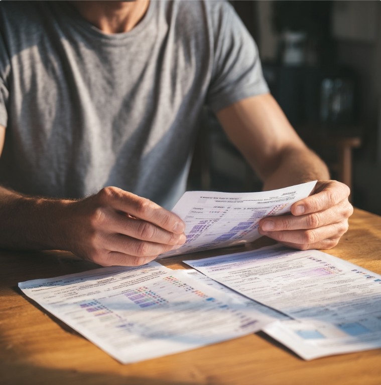 당화혈색소 검사 결과를 확인하는 장면