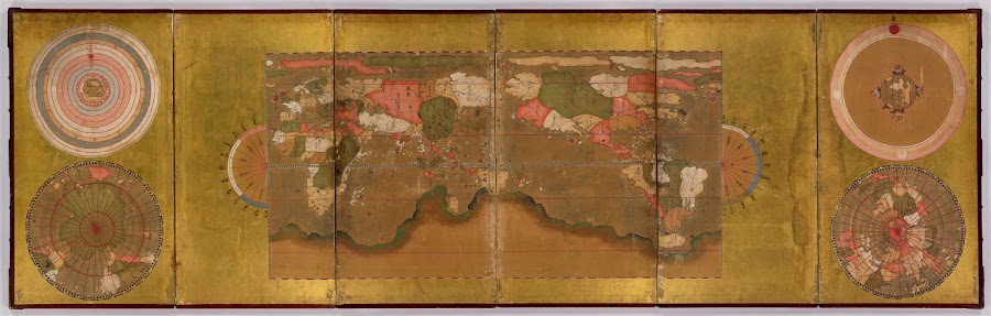 1640_Sekaizu narabini Nihonzu byobu