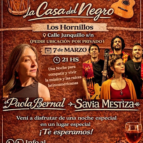 Noche de música latinoamericana con Paola Bernal y Savia Mestiza