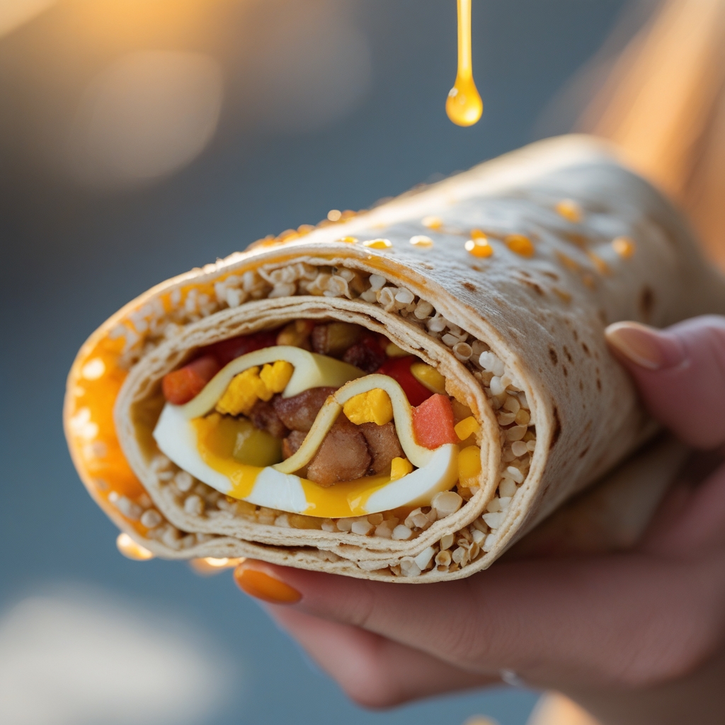 Final Egg White Quinoa Sunrise Breakfast Burrito