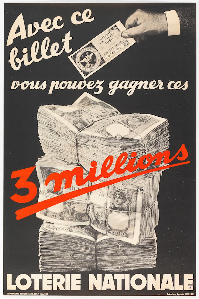 Avec Ce Billet Vous Pouvez Gagner Ces 3 Millions LOTERIE NATIONALE 1936
