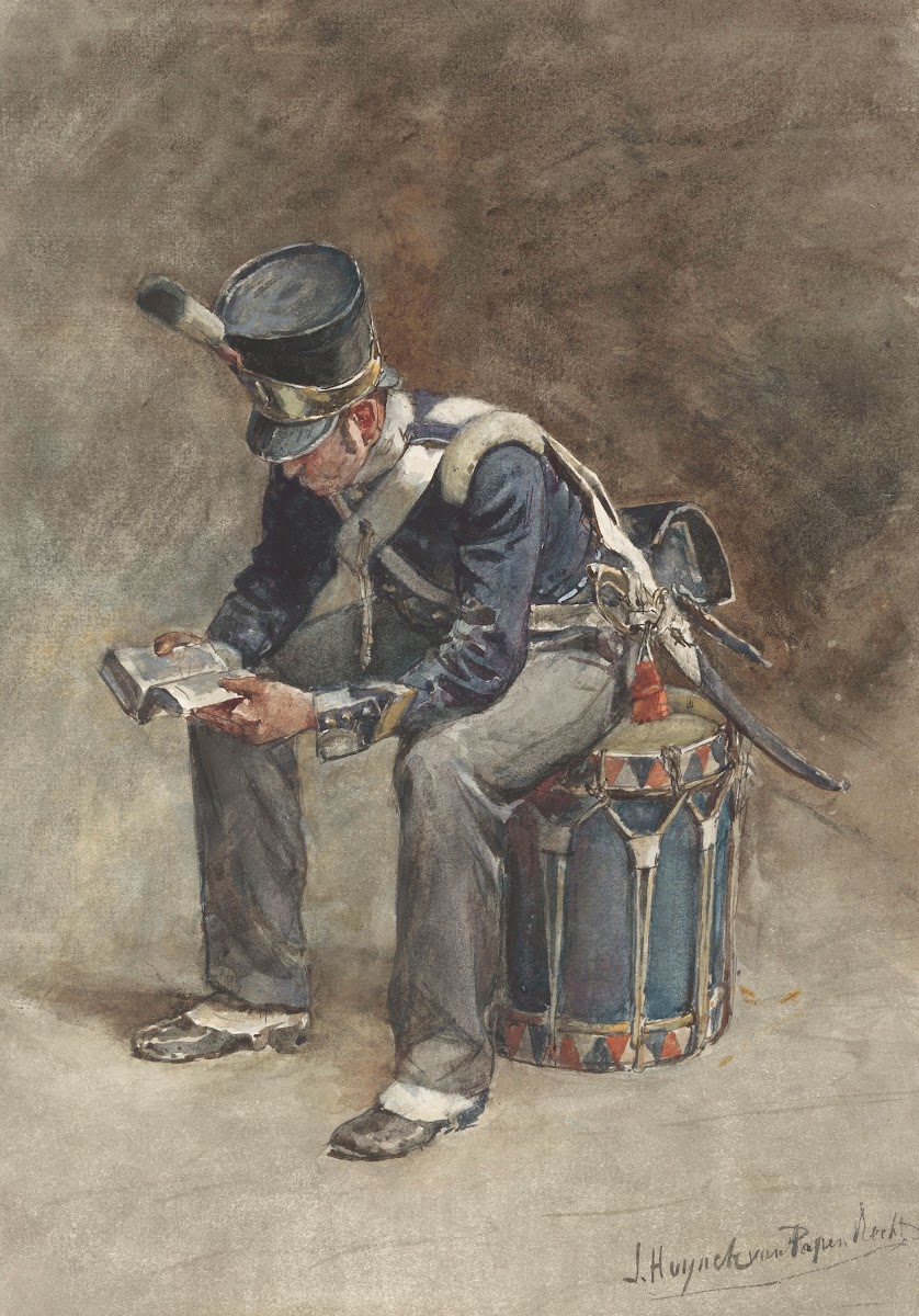 Zittende lezende tamboer van de infanterie 1868   1933