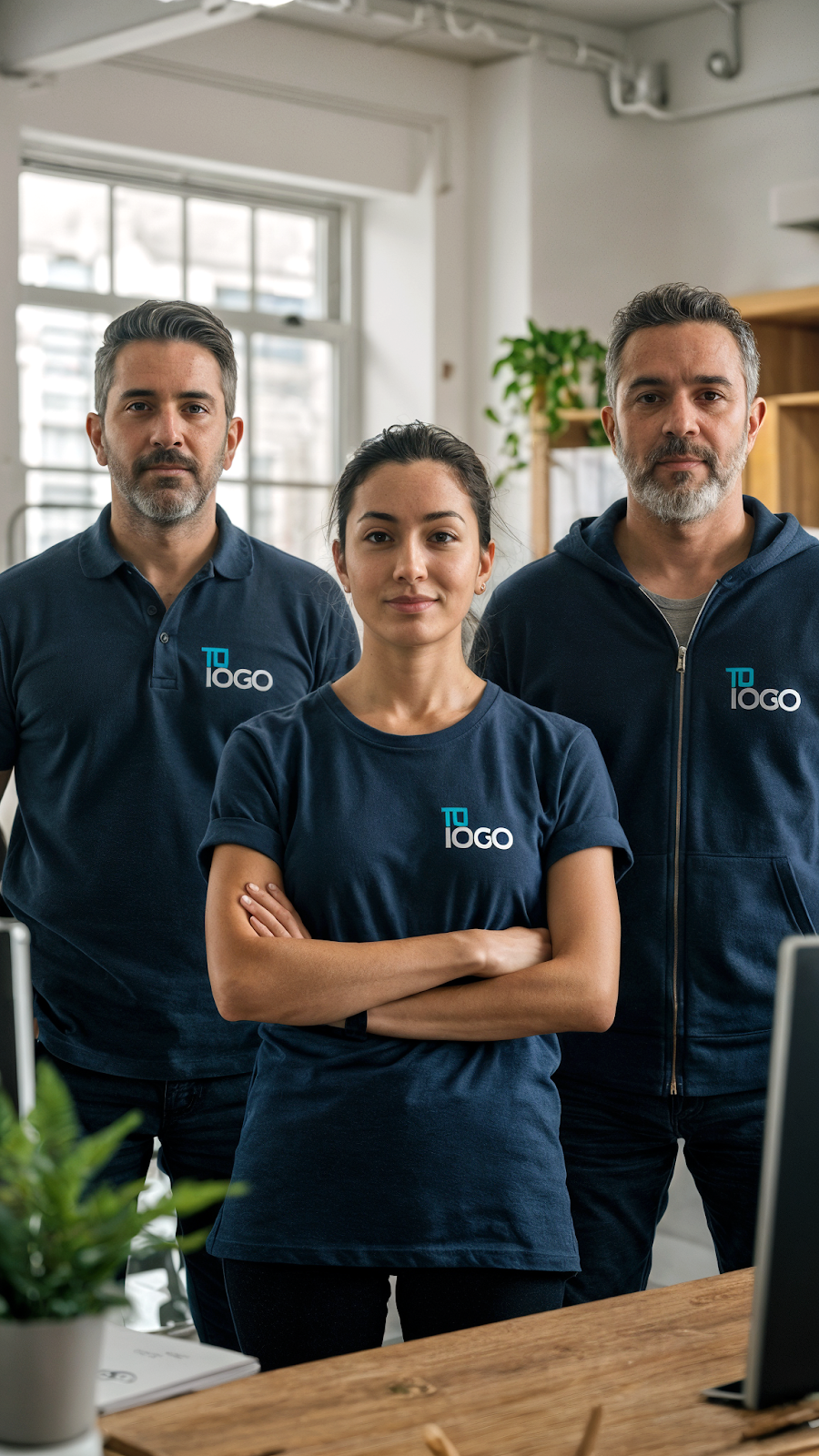 Equipo con remeras, chombas y camperas personalizadas con logo