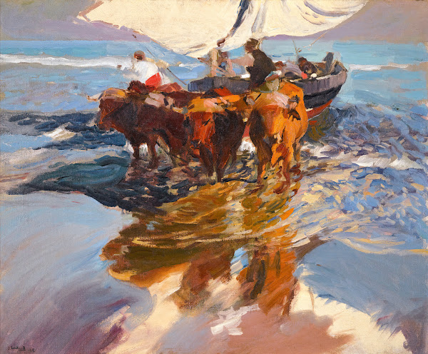 Vuelta De La Pesca Playa De Valencia The Return From Fishing Valencia Beach 1908