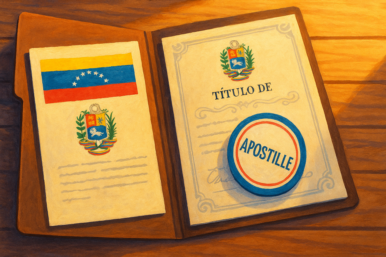 Carpeta de documentos para apostilla en Venezuela para venezolanos