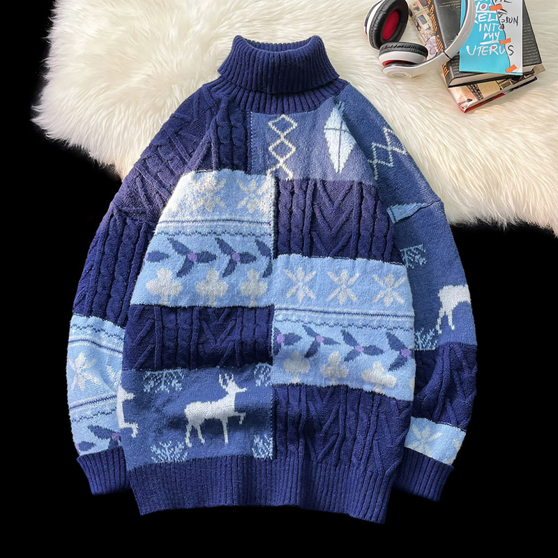 Insulated turtleneck sweater in retro style