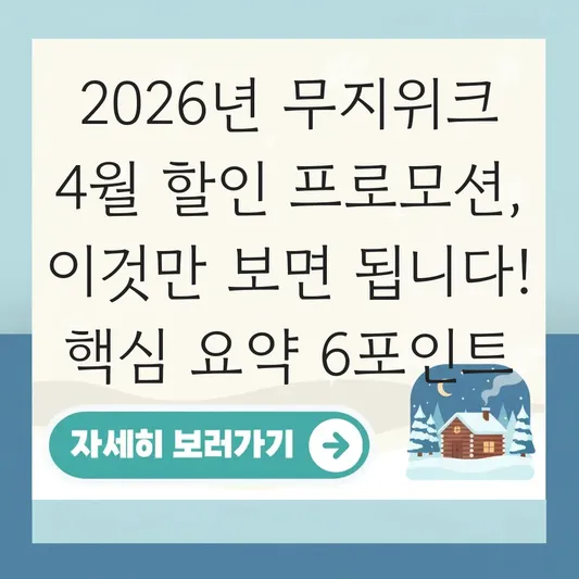 2026년 무지위크 4월 할인 프로모션