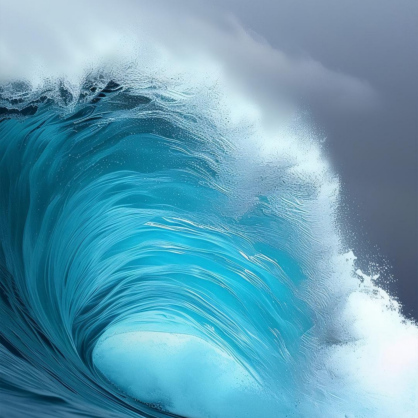 Download Massive Blue Ocean Barrel Wave Full HD iPhone