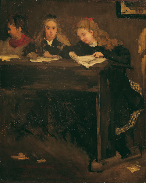 Drei Schulmädchen 1860