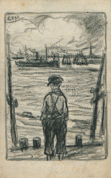 Jongen turend over de Schelde