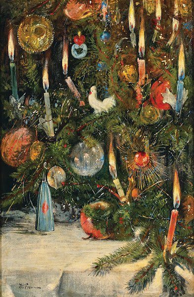 Christmas tree decorated with lights