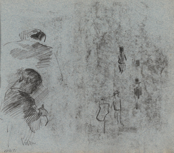 Silhouettes and two Figures Seen from the Back
