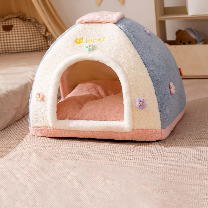 Semi-open Warm Bed for Dogs and Cats