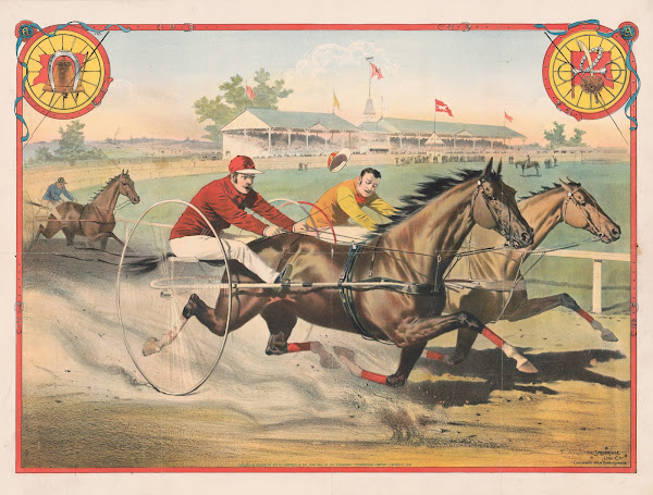 Harness racing scene 1885