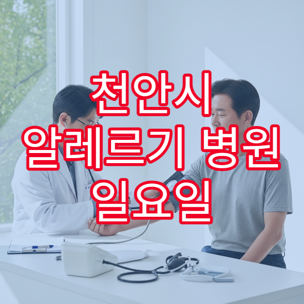 천안시 알레르기 병원 일요일 진료 피부 가려움 치료 가능