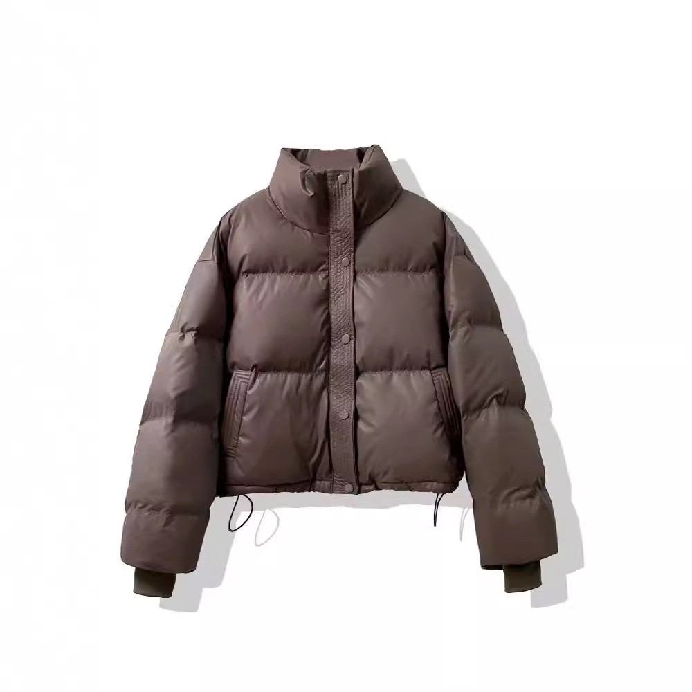 Short, loose women's winter jacket in modern style