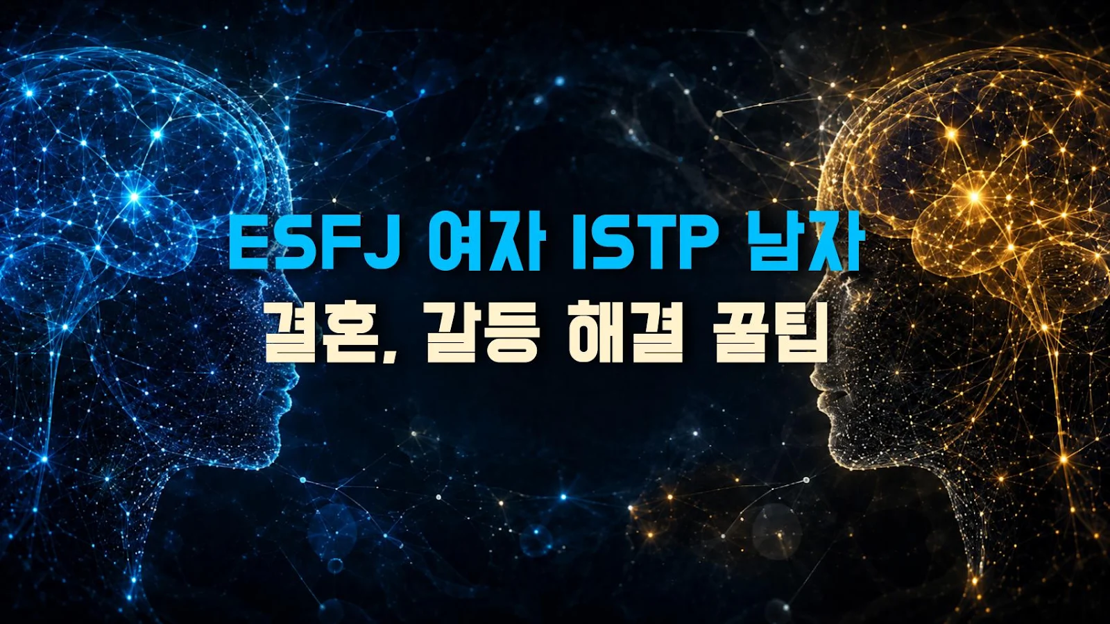 ESFJ 여자 ISTP 남자 결혼, 갈등 해결 꿀팁