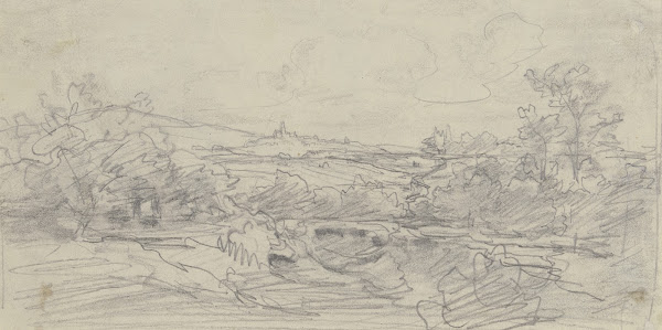 Hill landscape with castle