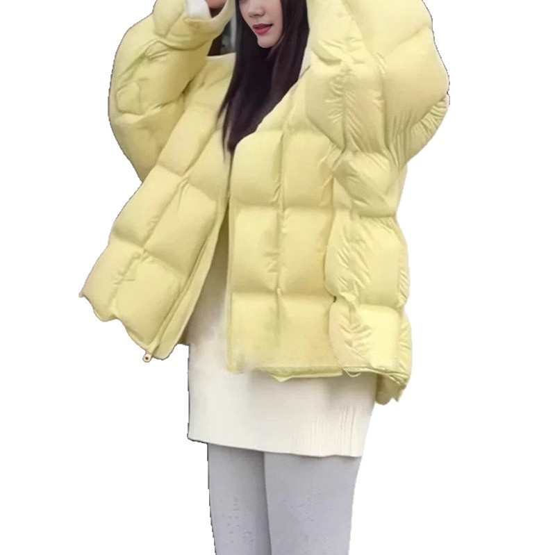 Short women's down jacket in modern style