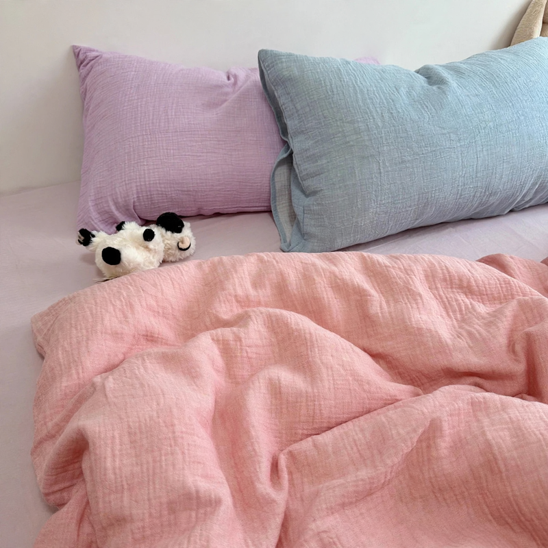 Cotton Bedding Set, Double Layer Gauze