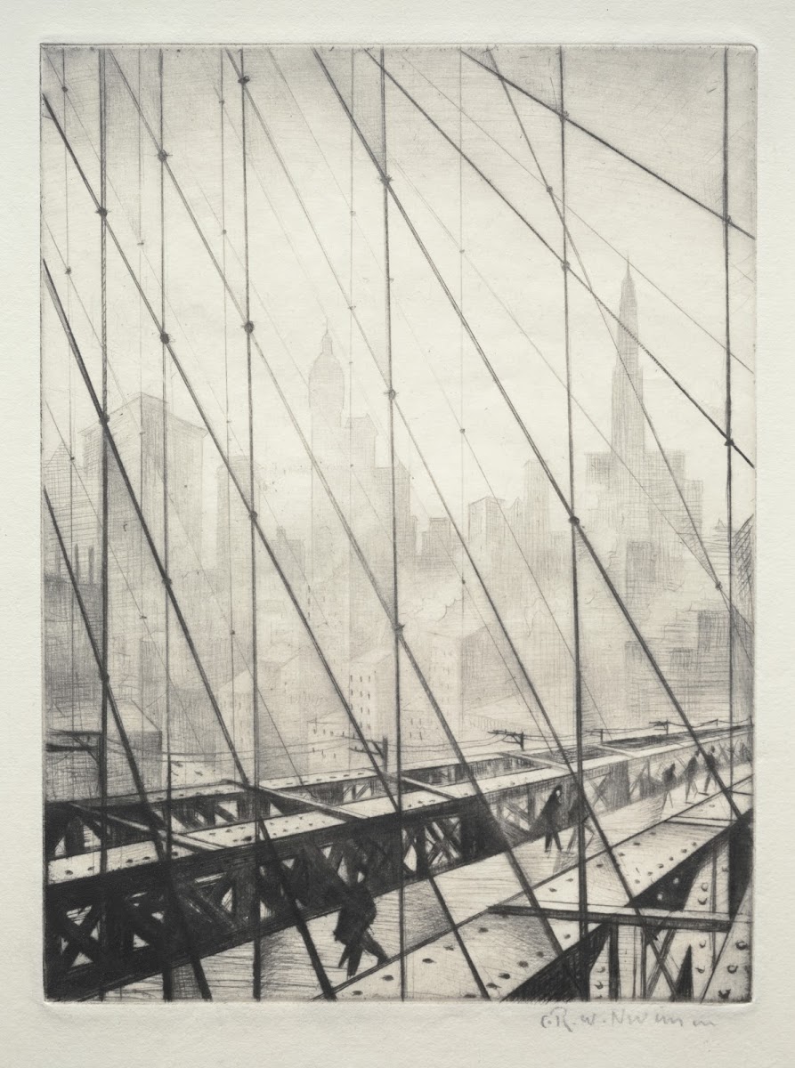 Looking through Brooklyn Bridge 1921