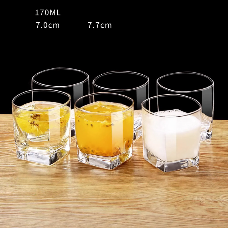 Glass set, 6 pieces, various shapes and sizes