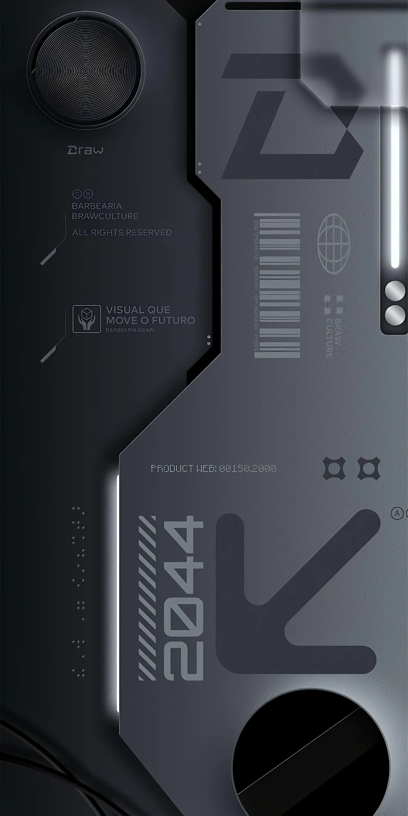 Dark Futuristic Interface Panel Design - Cyberpunk UI Design 2K iPhone Wallpaper (2048x4096)