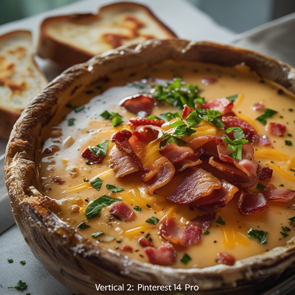 One-Pot Philly Cheesesteak Soup with Bacon and Cheesy Toast - Easy Comfort Food finished
