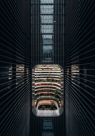 Abstract Skyscraper Curves Dark