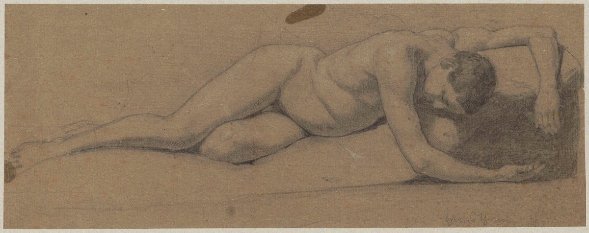Study of a lying naked man 1880   1900