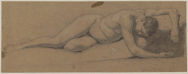 Study of a lying naked man 1880   1900
