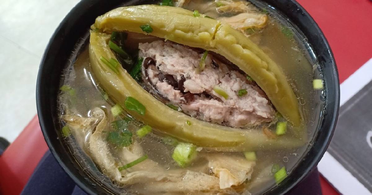 Canh khổ qua dồn thịt với mì váng đậu keto