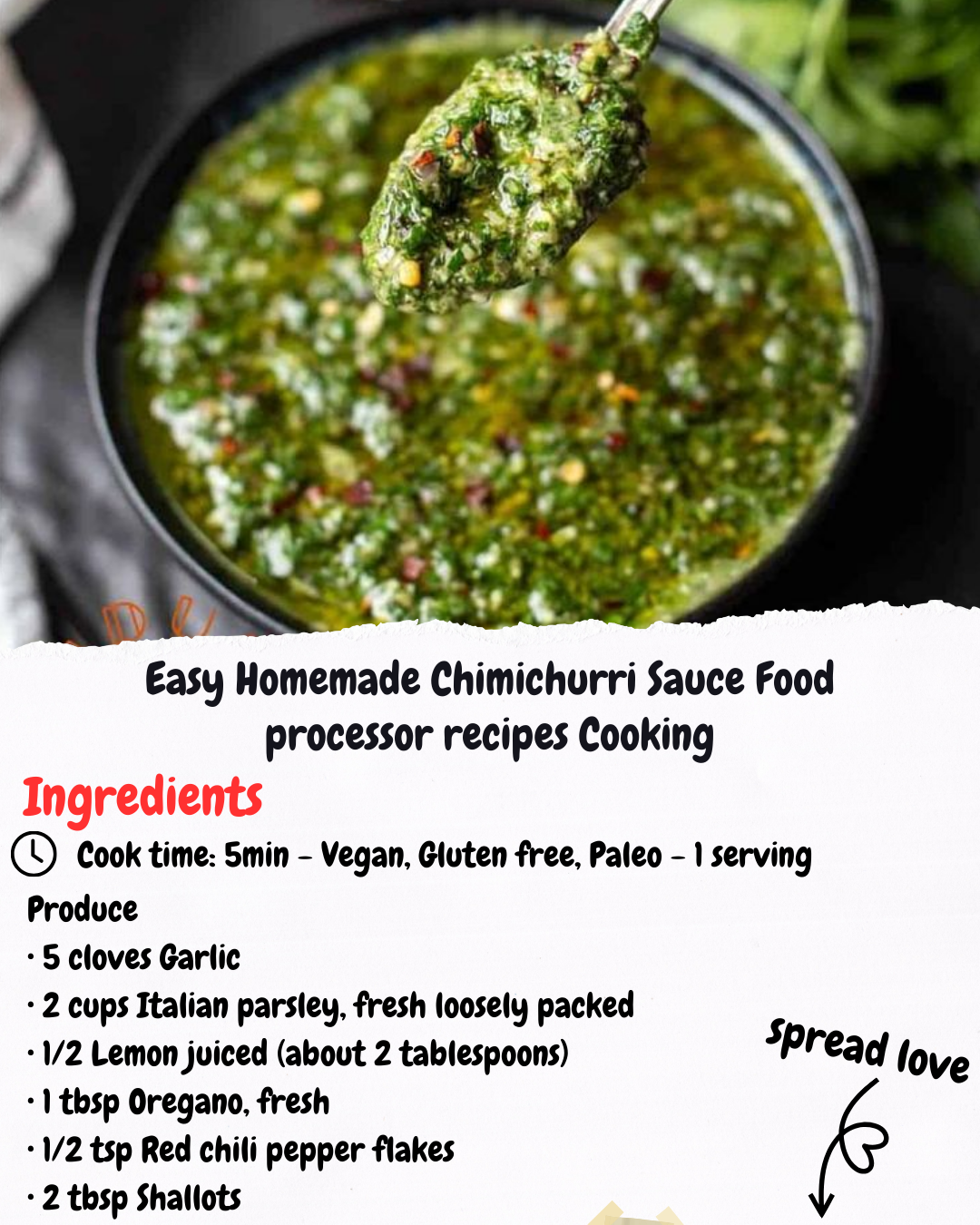 Easy Homemade Chimichurri Sauce Food processor recipes Cooking