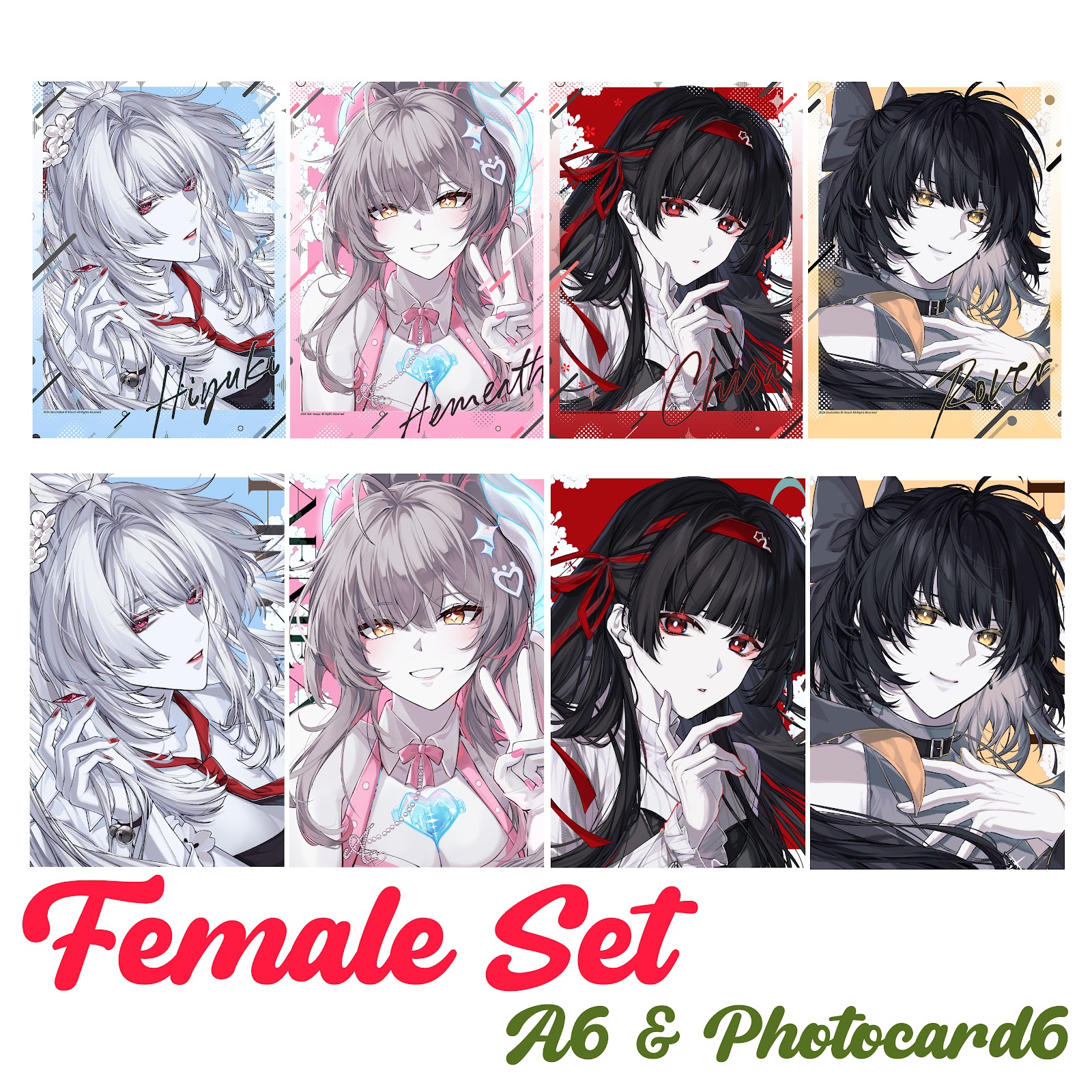 Wuthering Waves Female Character Set ( A6 print + Photocard ) by Karbiter ( Hisurii & Yuki Azuya )