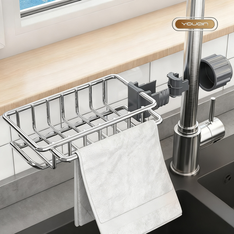 Stainless Steel Storage Basket for Sink and Faucet