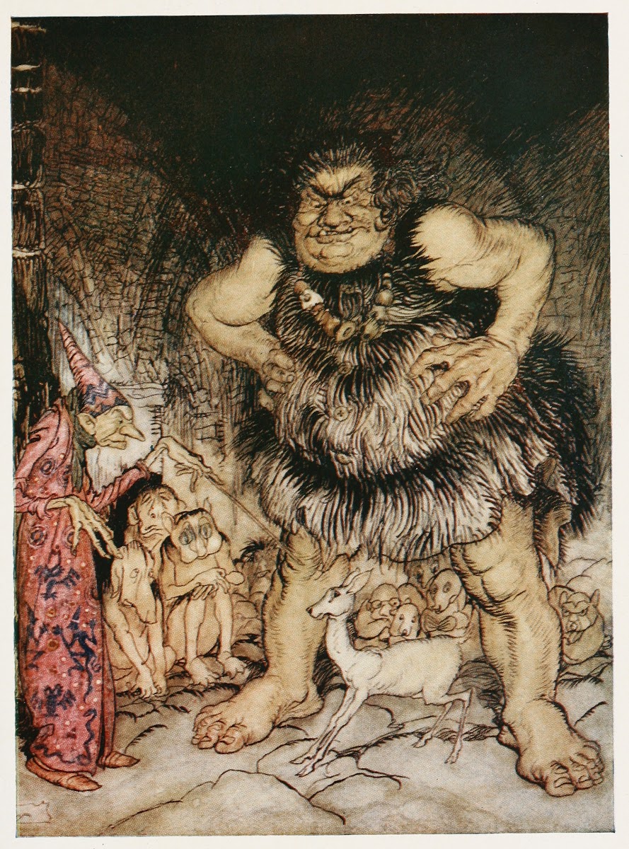 The giant Galligantua and the wicked old magician transform the dukes daughter i