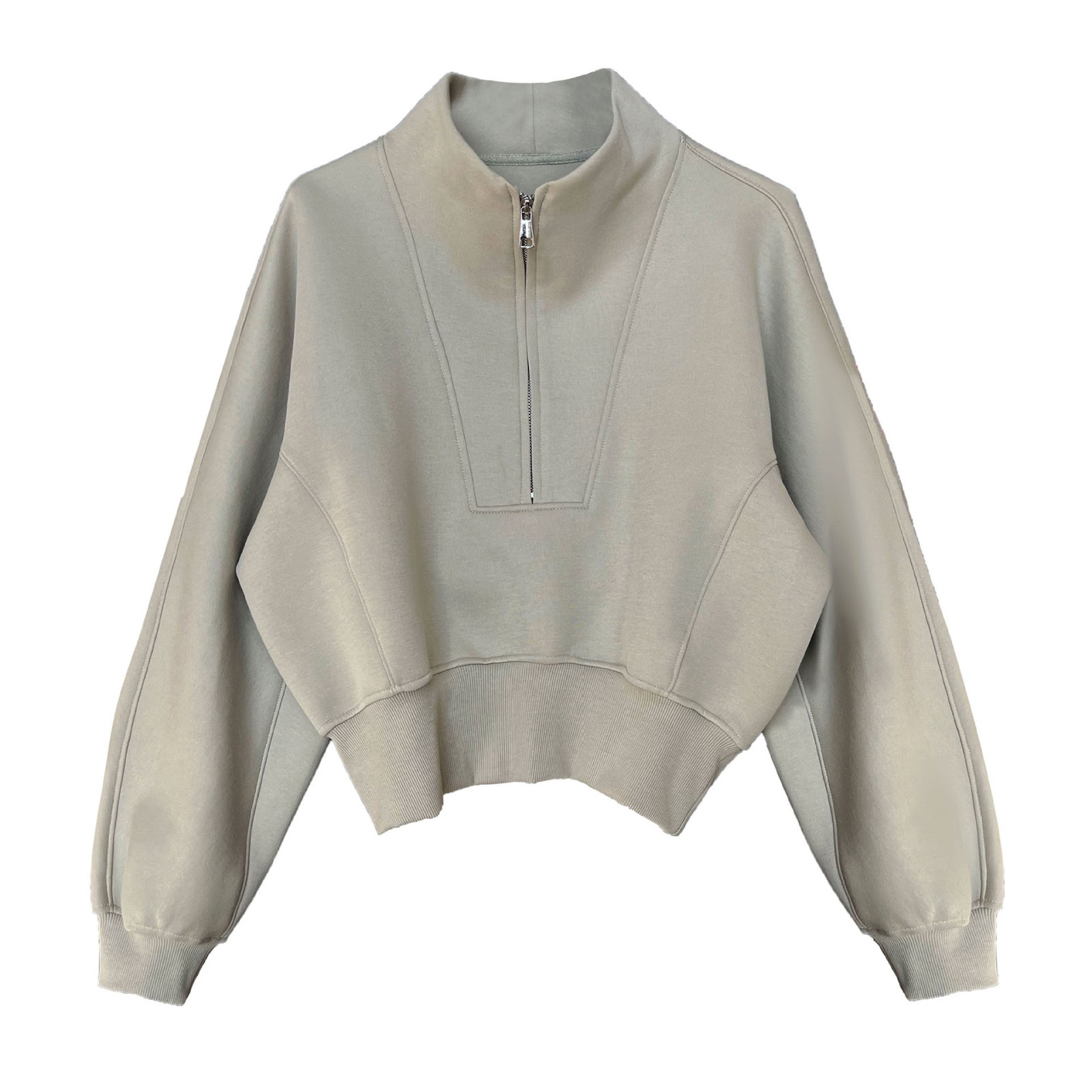 Sporty top with zipper